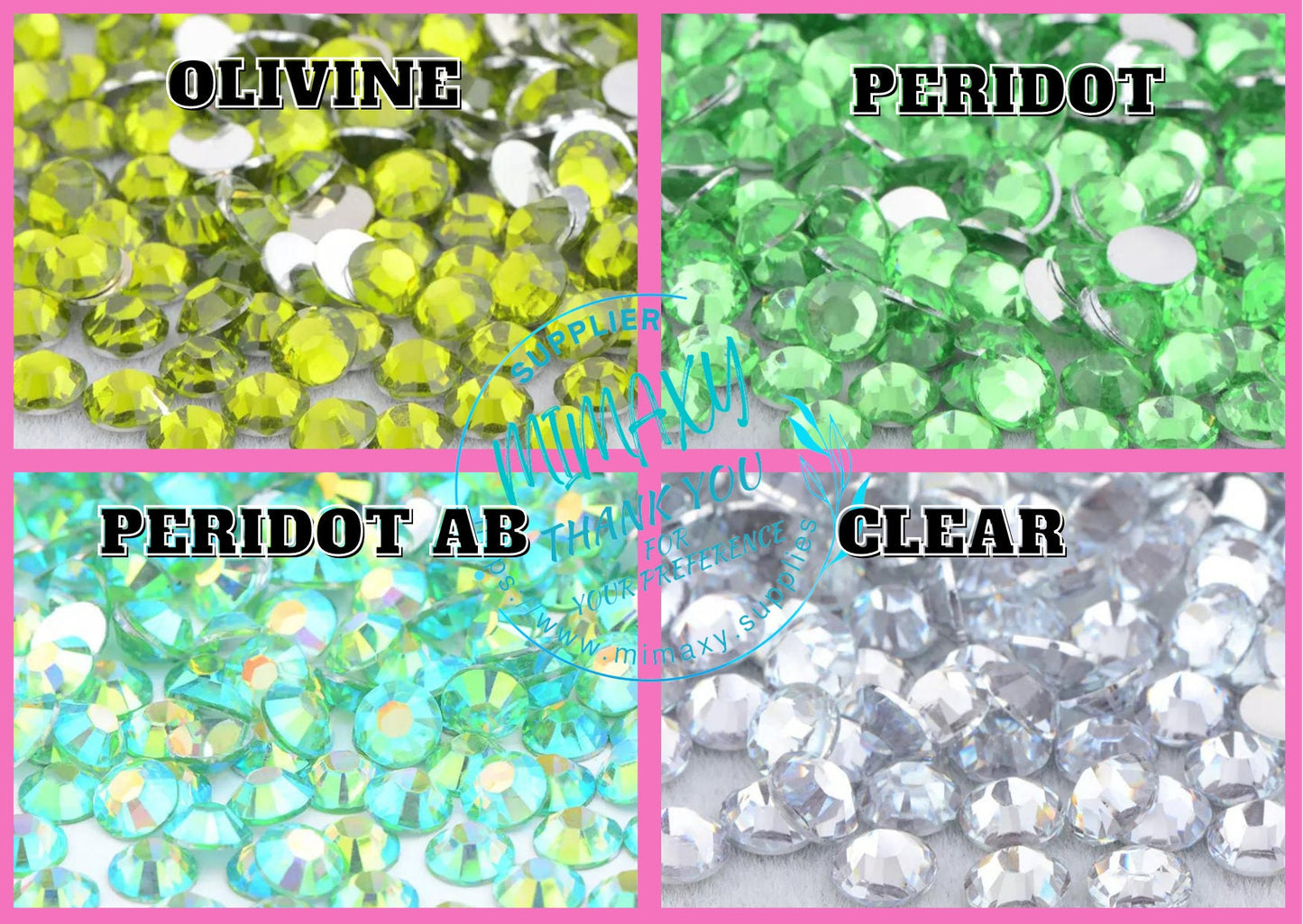 4mm BULK RESIN RHINESTONES (SS16) silver back, Jelly Ab Flatback, Candy Cab 3D Nail Art Diy Deco Bling Kit Supplies Embellishments