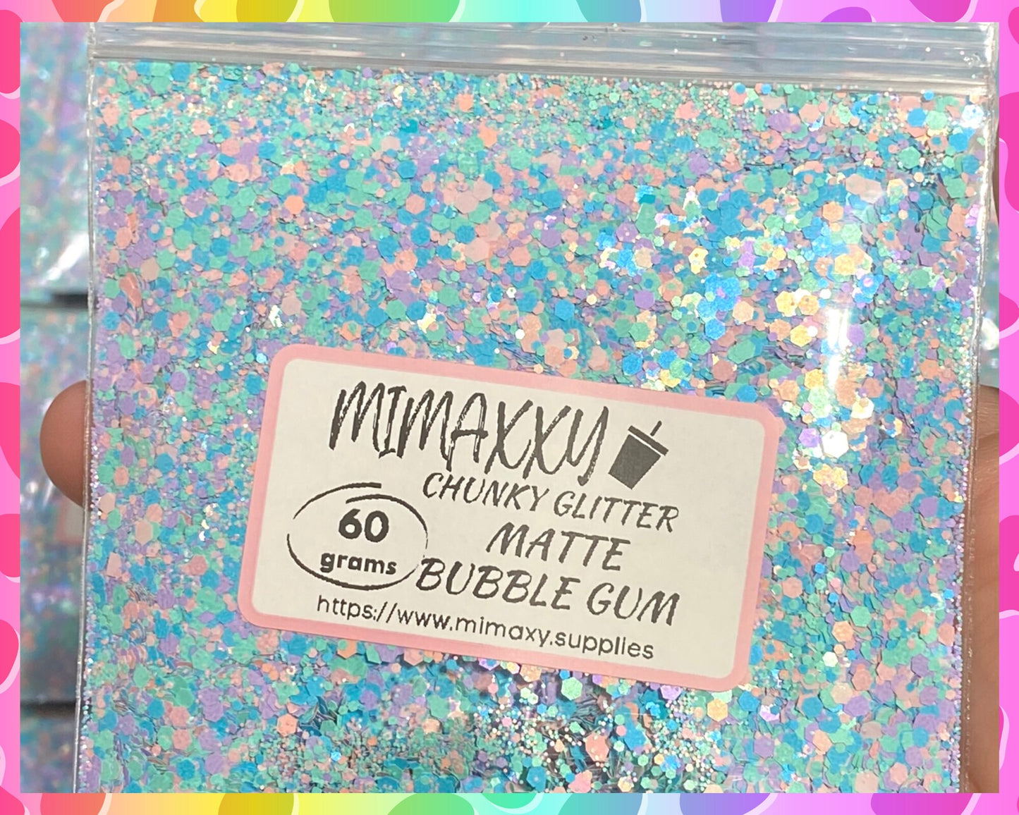 MATTE BUBBLE Gum, EASTER, Shaped Glitter, Chuny Glitter Mix, Cosmetic Glitter,Nail Art, Resin art,Snow Globe Tumbler ,Craft, Matte 006