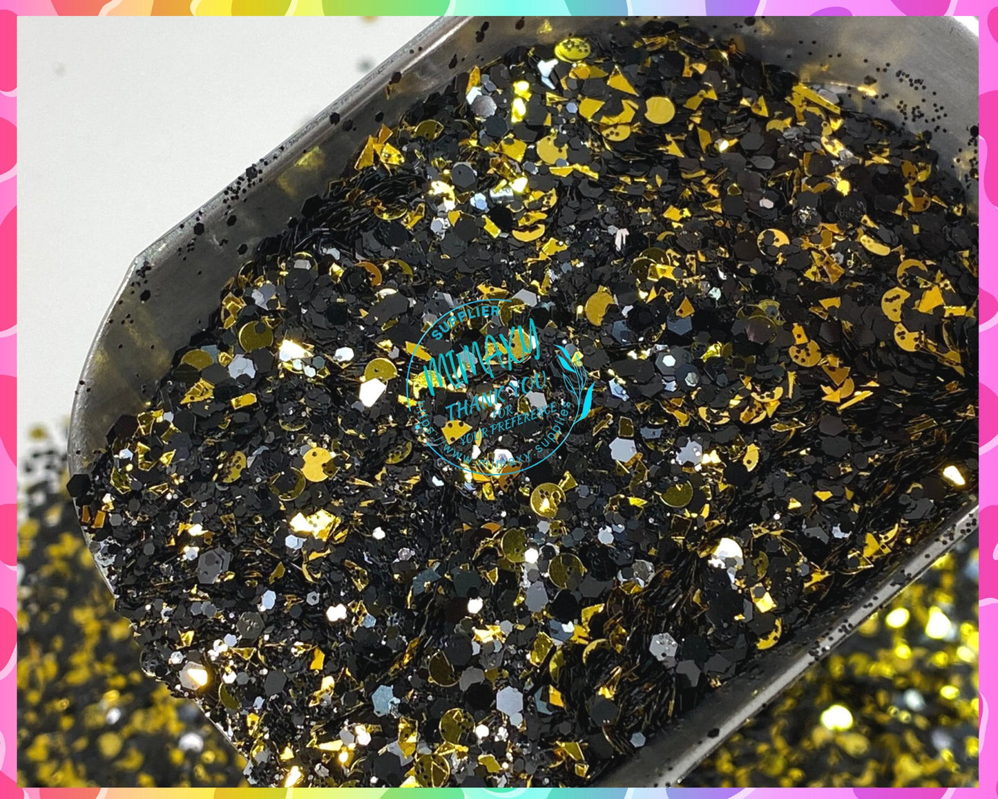 GOLDEN WIZARD, Black, Shaped Glitter, Chunky Glitter Mix, Cosmetic Glitter,Nail Art, Resin art,Snow Globe Tumbler,Craft, grad, HALLOWEEN 010