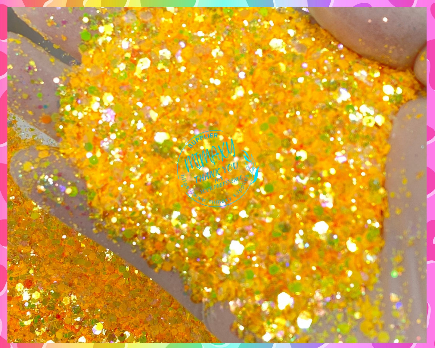 SUNSHINE, Shaped Glitter, Chunky Glitter Mix, Cosmetic Glitter,Nail Art, Resin art,Snow Globe, orange, YELLOW, iridescent, sun, Bright 002