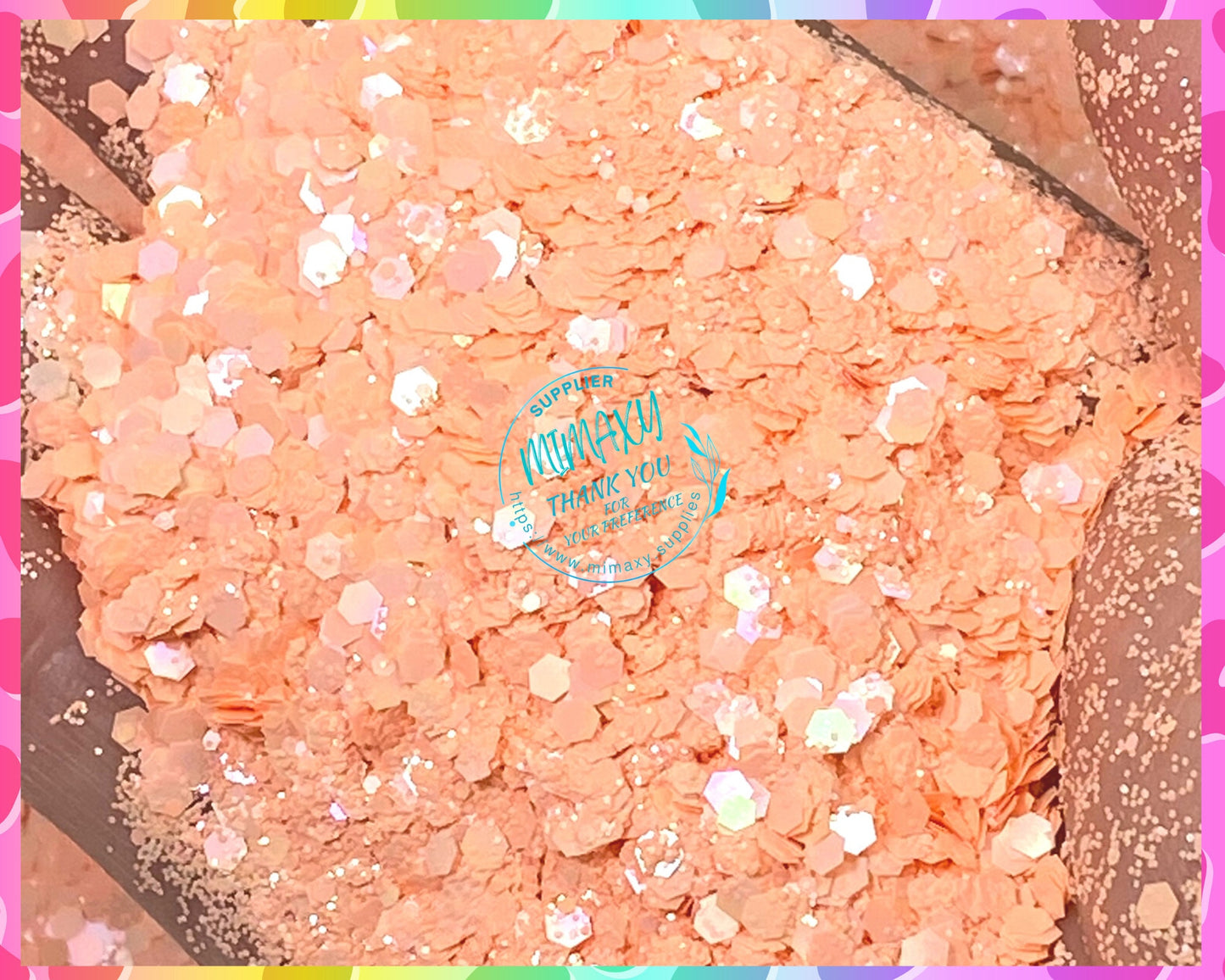 CORAL MACARON, Shaped Glitter, Chunky Glitter Mix, Cosmetic Glitter,Nail Art, Resin art,Snow Globe Tumbler,Craft, pastel, macaron, MATTE 003