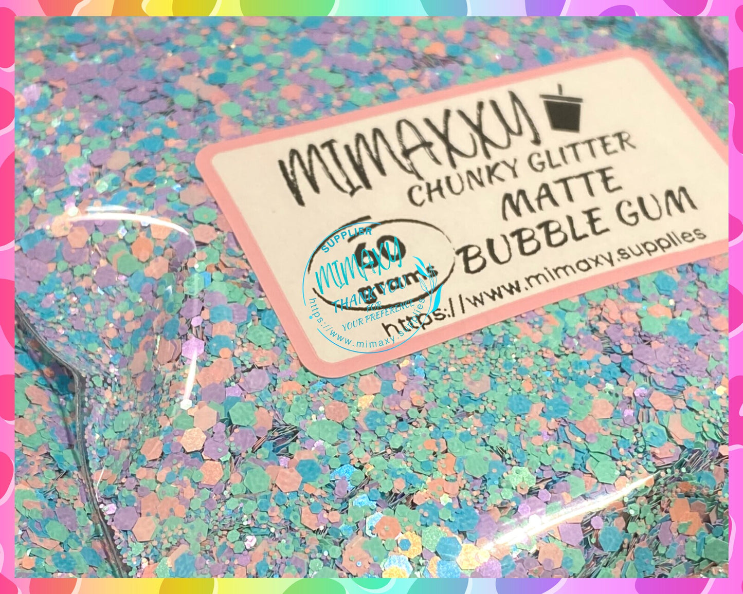 MATTE BUBBLE Gum, EASTER, Shaped Glitter, Chuny Glitter Mix, Cosmetic Glitter,Nail Art, Resin art,Snow Globe Tumbler ,Craft, Matte 006