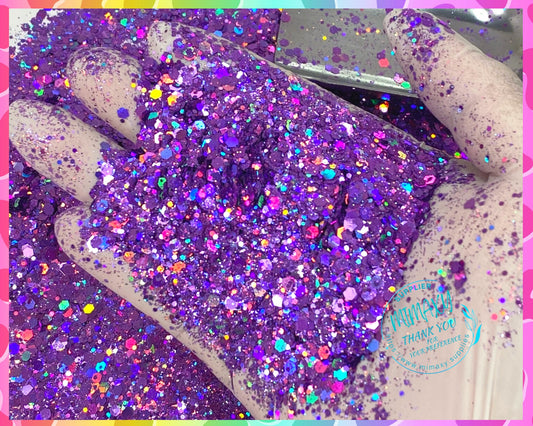 AMETHYST PURPLE, Shaped Glitter, Chunky Glitter Mix, Cosmetic Glitter,Nail Art, Resin art,Snow Globe Tumbler,Craft, Holographic 006