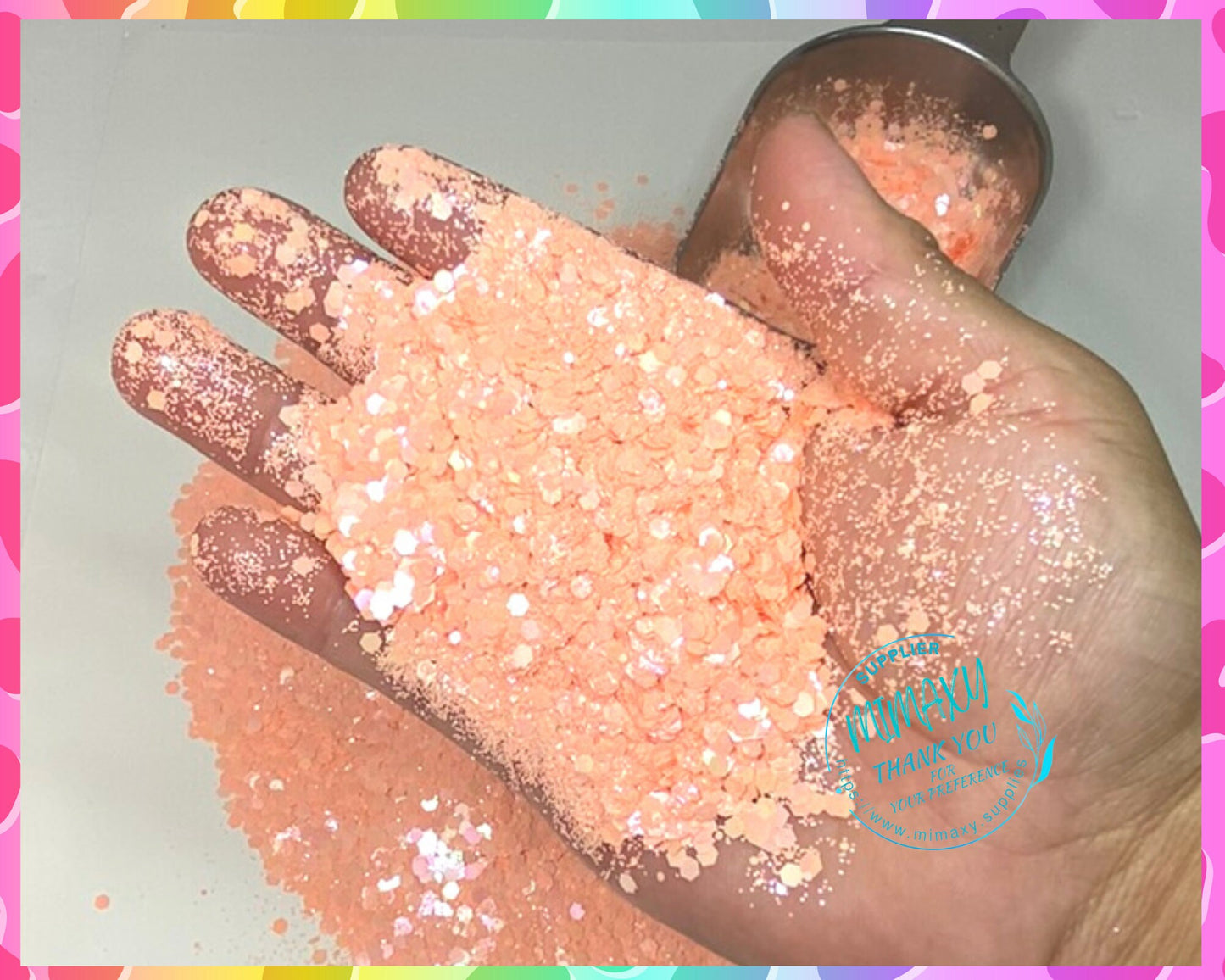 CORAL MACARON, Shaped Glitter, Chunky Glitter Mix, Cosmetic Glitter,Nail Art, Resin art,Snow Globe Tumbler,Craft, pastel, macaron, MATTE 003