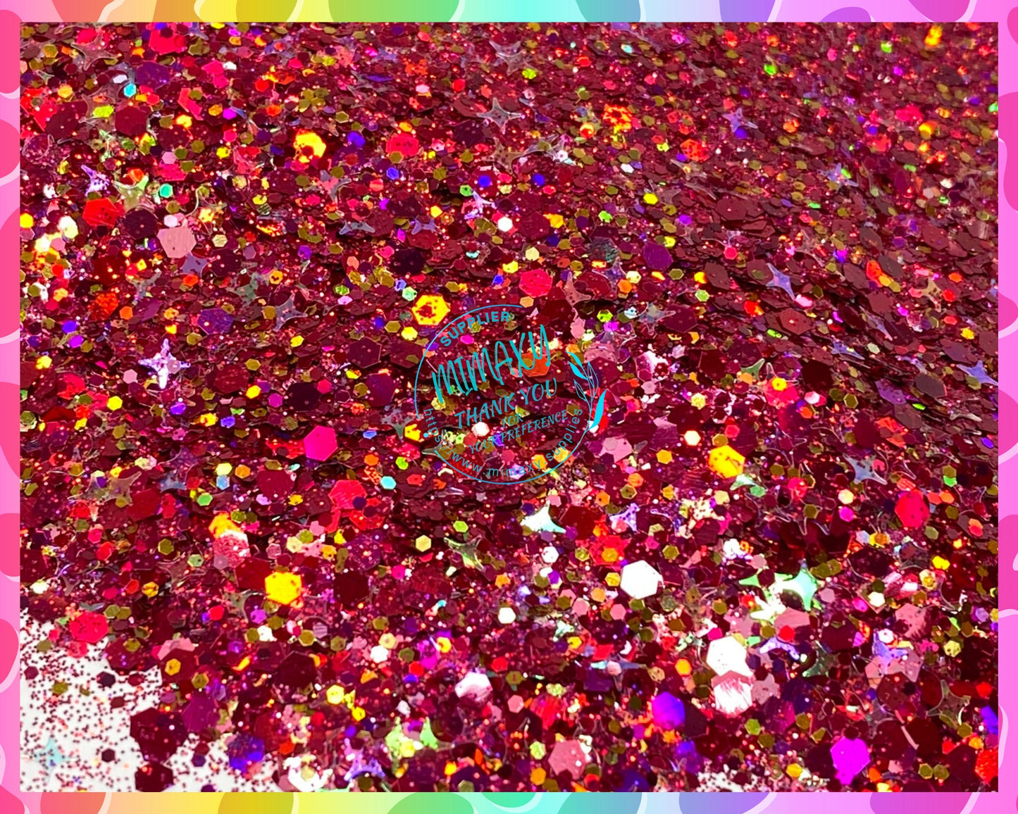 CHERRY WISHES, Shaped Glitter, Chunky Glitter Mix, Cosmetic Glitter,Nail Art, Resin art,Snow Globe Tumbler,Craft, Star, Christmas, MIX 022