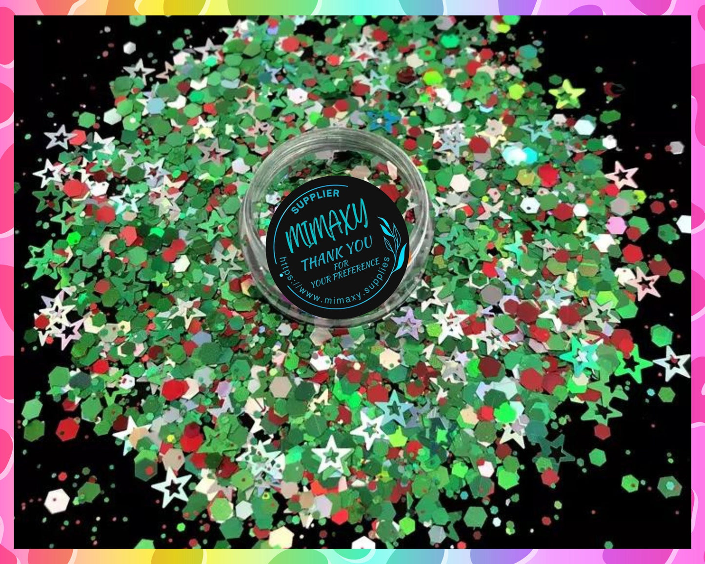 CHRISTMAS TREE ,CHUNKY Glitter Mix, Shape Gliiter, Cosmetic Glitter, Body Painting,Nail Art, Resin art,Snow Globe Tumbler,Craft, xmas 14