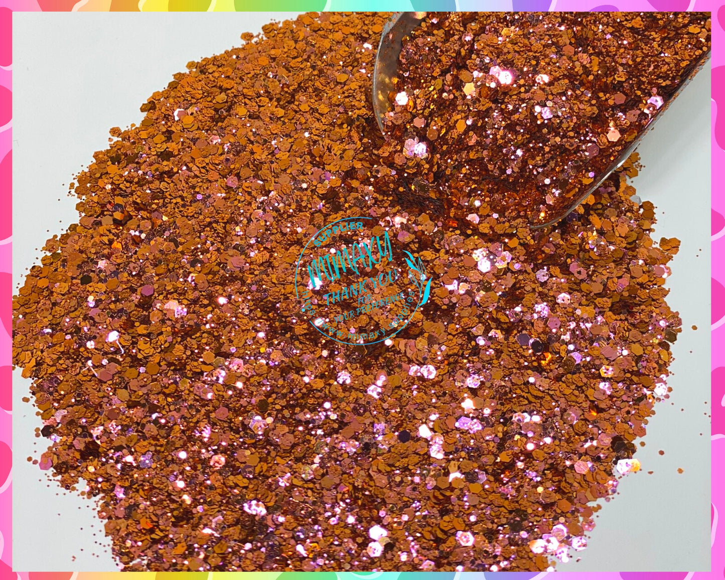 PUMPKIN ROSE GOLD, Shaped Glitter, Chunky Glitter Mix, Cosmetic Glitter,Nail Art, Resin art,Snow Globe Tumbler,Craft, Chameleon 005