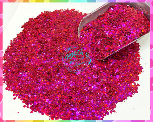 HOT PINK, Shaped Glitter, Chunky Glitter Mix, Cosmetic Glitter,Nail Art, Resin art,Snow Globe Tumbler,Craft, CHAMELEON 004