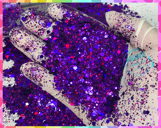 MAJESTIC PURPLE, Shaped Glitter, Chunky Glitter Mix, Cosmetic Glitter,Nail Art, Resin art,Snow Globe Tumbler,Craft, Holographic 003