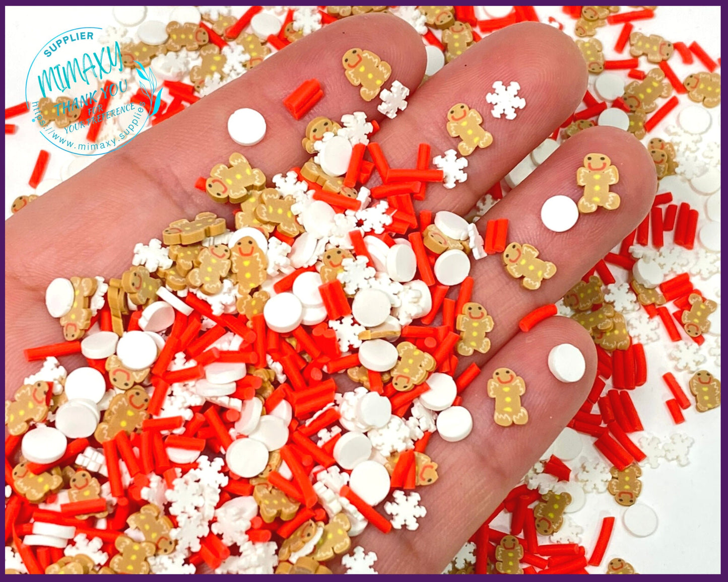 5 mm CHRISTMAS GINGERBREAD Mix , Sprinkle, Slime, Polymer Clay Slices, Fake Bake Nail, Craft Ships, winter, snow flake, XMAS 007