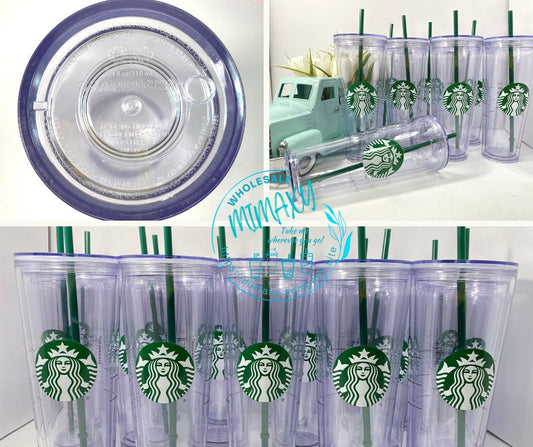 24oz STARBUCKS DOUBLE Wall Acrylic/ Pre-drilled and un-drilled /DIY/ Perfect for crafting / Blank Cup / reusable /customize your tumbler