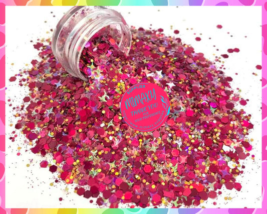 CHERRY WISHES, Shaped Glitter, Chunky Glitter Mix, Cosmetic Glitter,Nail Art, Resin art,Snow Globe Tumbler,Craft, Star, Christmas, MIX 022