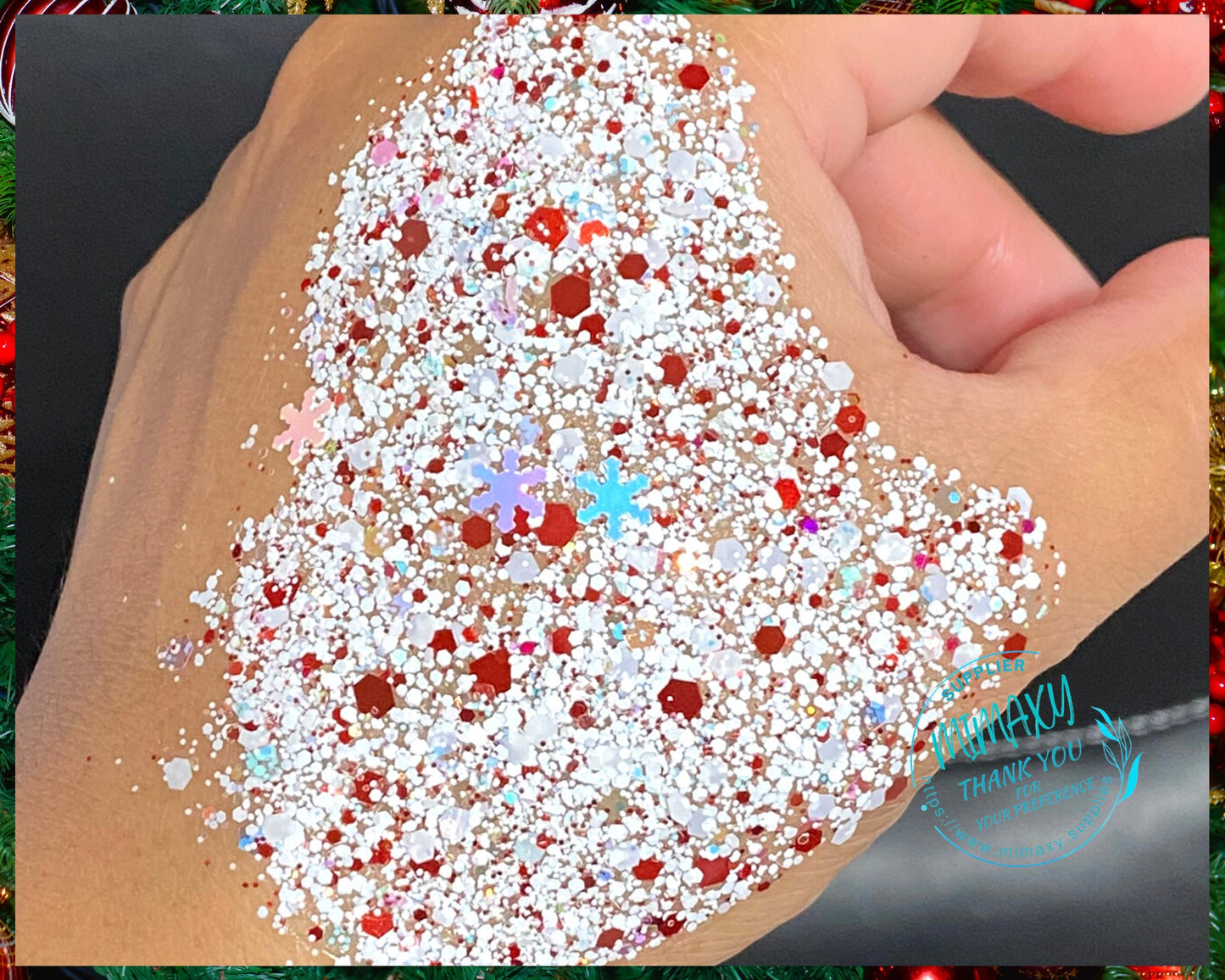 MERRY CHRISTMAS red ,CHUNKY Glitter Mix, Shape Gliiter, Cosmetic Glitter, Body Painting,Nail Art, Resin art,Snow Globe Tumbler, Xmas 30