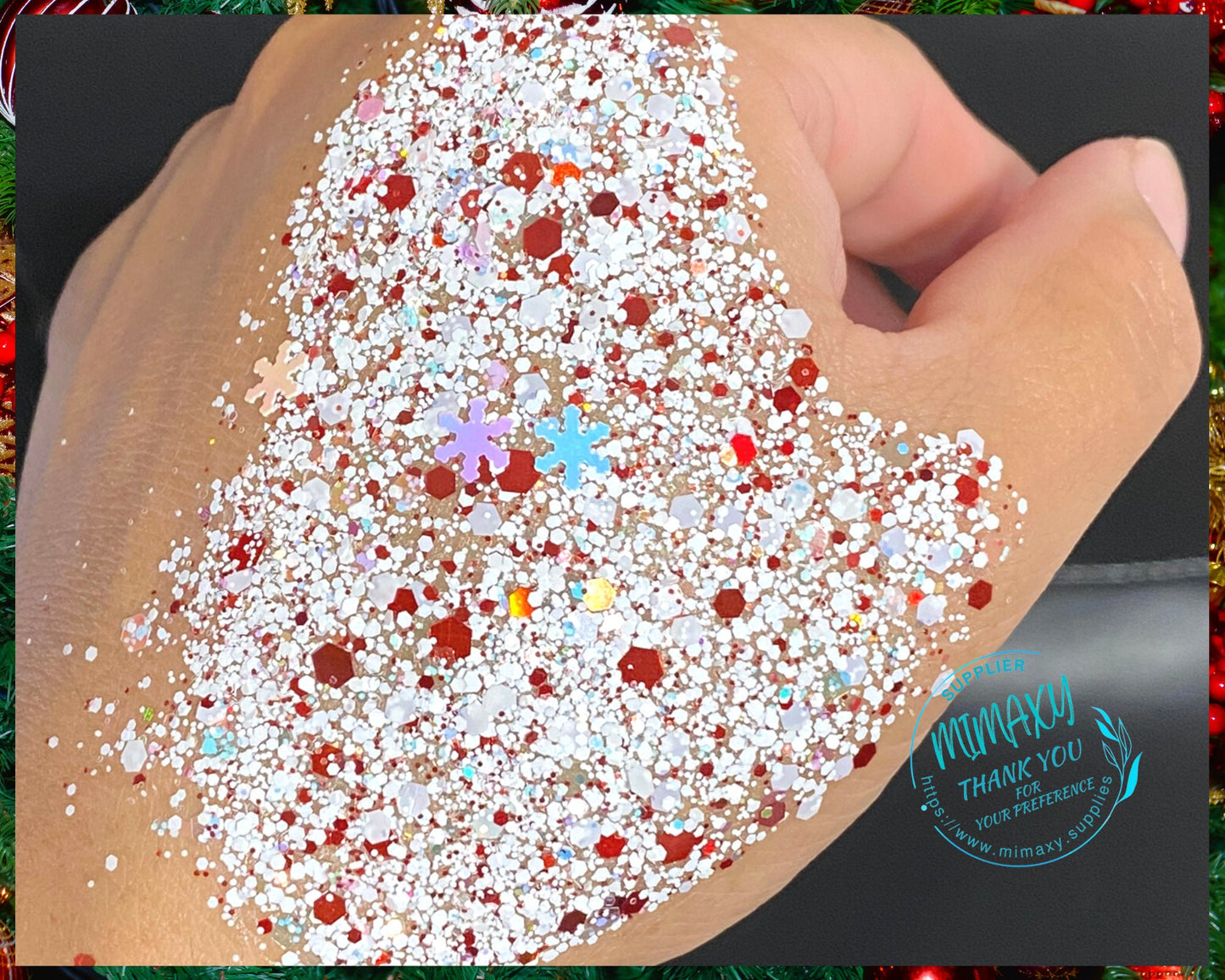 MERRY CHRISTMAS red ,CHUNKY Glitter Mix, Shape Gliiter, Cosmetic Glitter, Body Painting,Nail Art, Resin art,Snow Globe Tumbler, Xmas 30