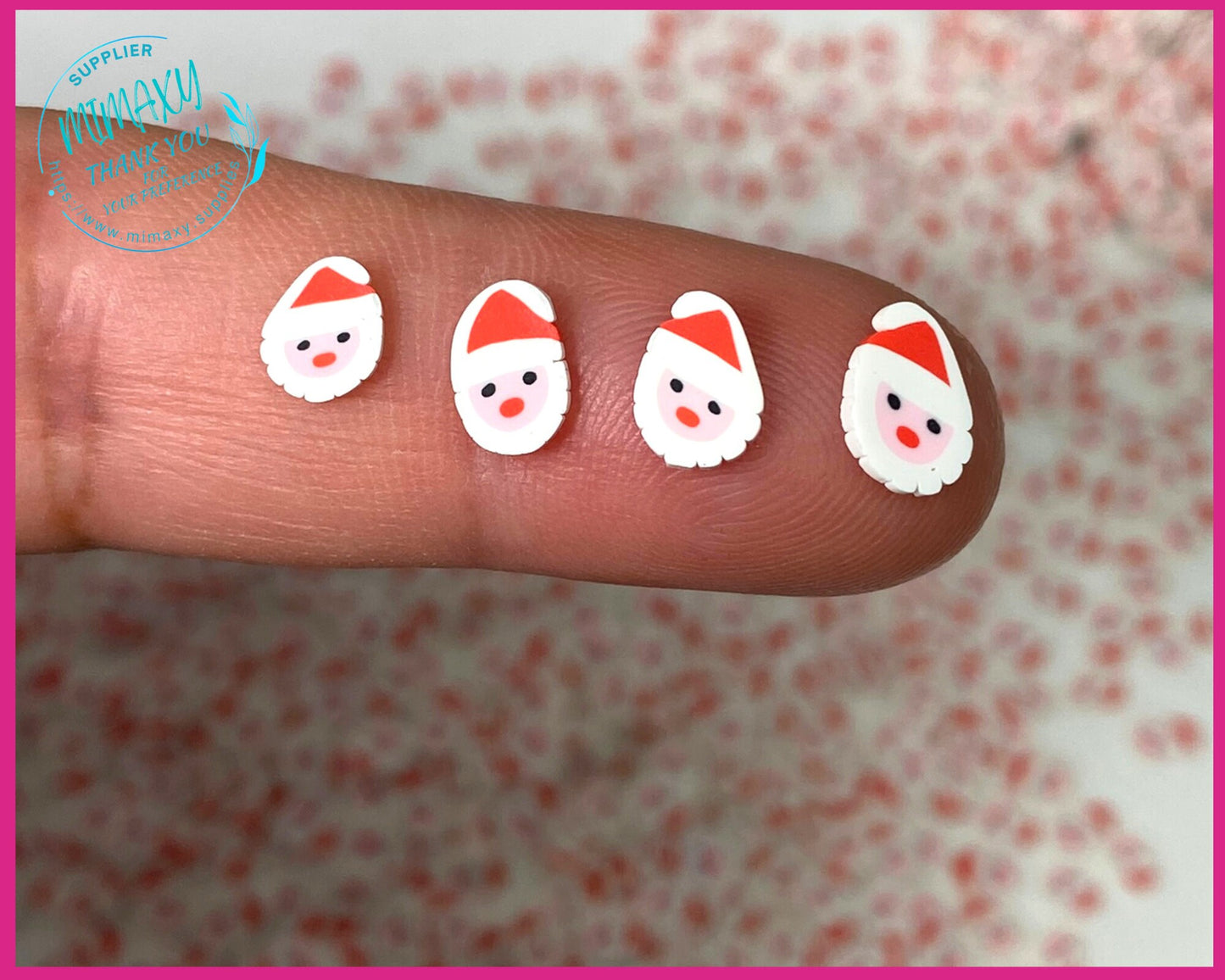 5mm SANTA CHRISTMAS, Sprinkle, Slime, Polymer Clay Slices, Fake Bake Nail, Craft Ships, mint, winter, snow flake, snow man, XMAS 027