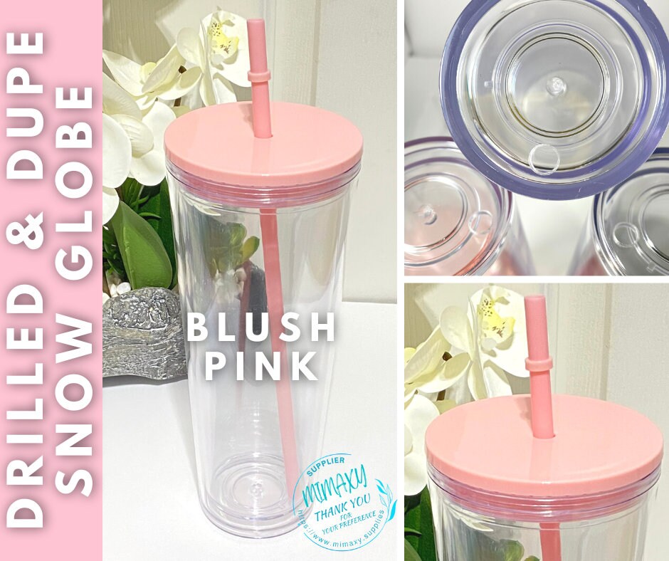 16oz / 22oz. ACRYLIC Tumbler / Double Wall Acrylic Tumbler / save time / Tumbler for snowglobe with hole / Bpa Free / Reusable, DRILLED