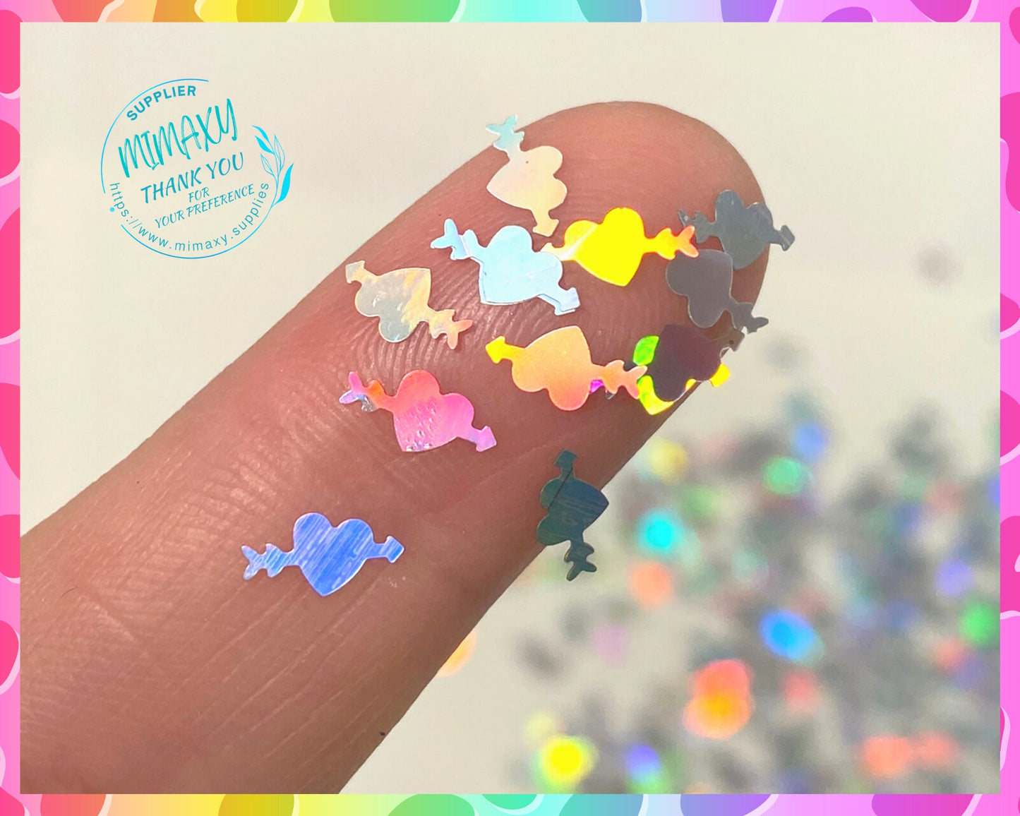 4mm CUPID Arrow HEART, Holographic Shaped Glitter, Chunky Glitter, Cosmetic, Nail Art, Resin art,Snow Globe Tumbler, Valentine, LOVE 019