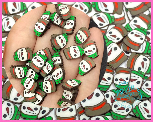 5mm SNOW MAN Christmas Mix , Sprinkle, Slime, Polymer Clay Slices, Fake Bake Nail, mint, Pinwheel, tree, santa, winter, XMAS 032