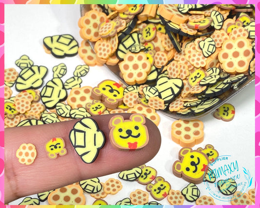 5-10mm BEE HONEY Bear / Sprinkle, Slime, Polymer Clay Slices, Fake, Bake, Nail Art, Faux Craft Ships, honeycomb, bumblebee. BEE 002