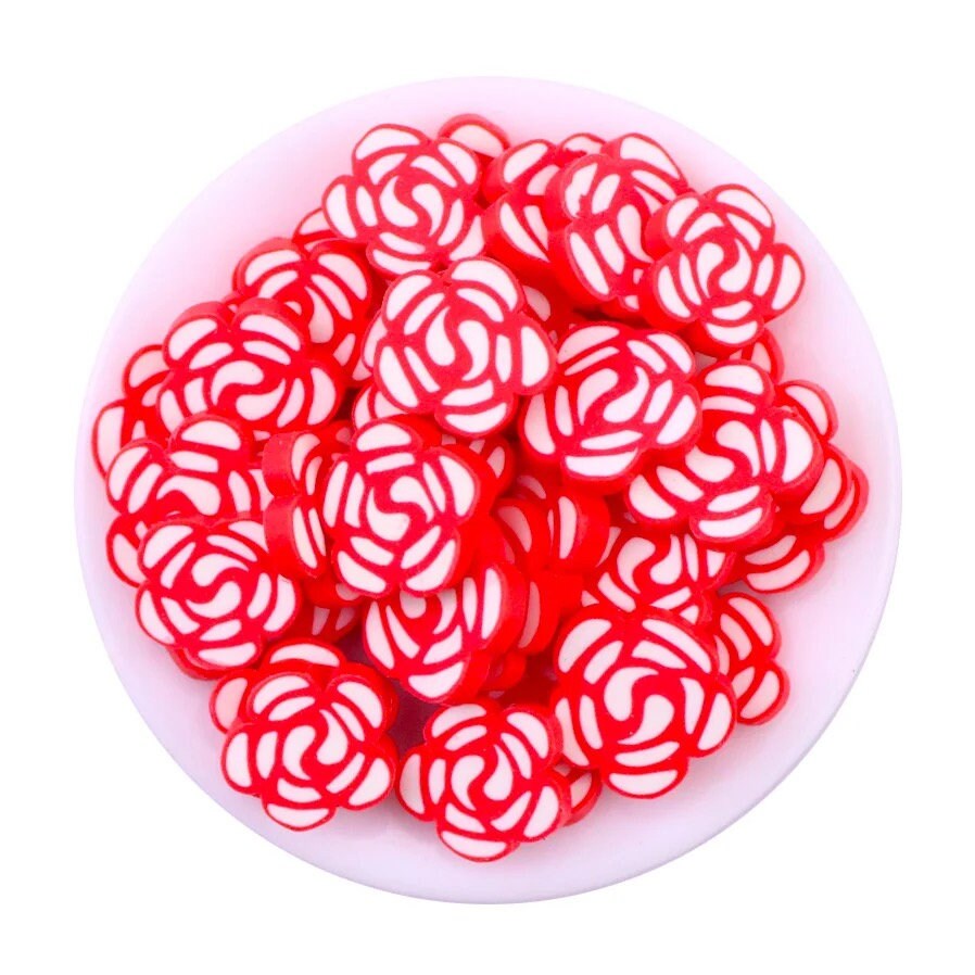 5mm RED ROSES, Polymer Clay Slices / resin art / nail art / snow globe tumbler / crafts / supplies / Diy / Cute / Flower, ROSES 002