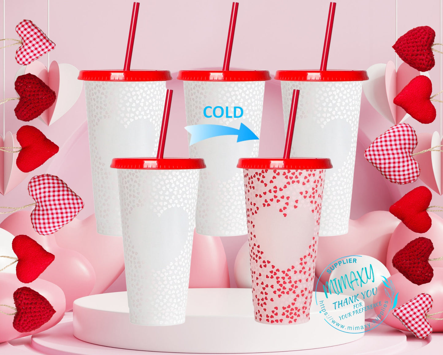 Bundle MOTHER'S DAY, Bundles of 5 Cups, Venti tumbler, Mother's Day, gift, Color Changing Cold Cups, DIY, be my valentine, blank,Love