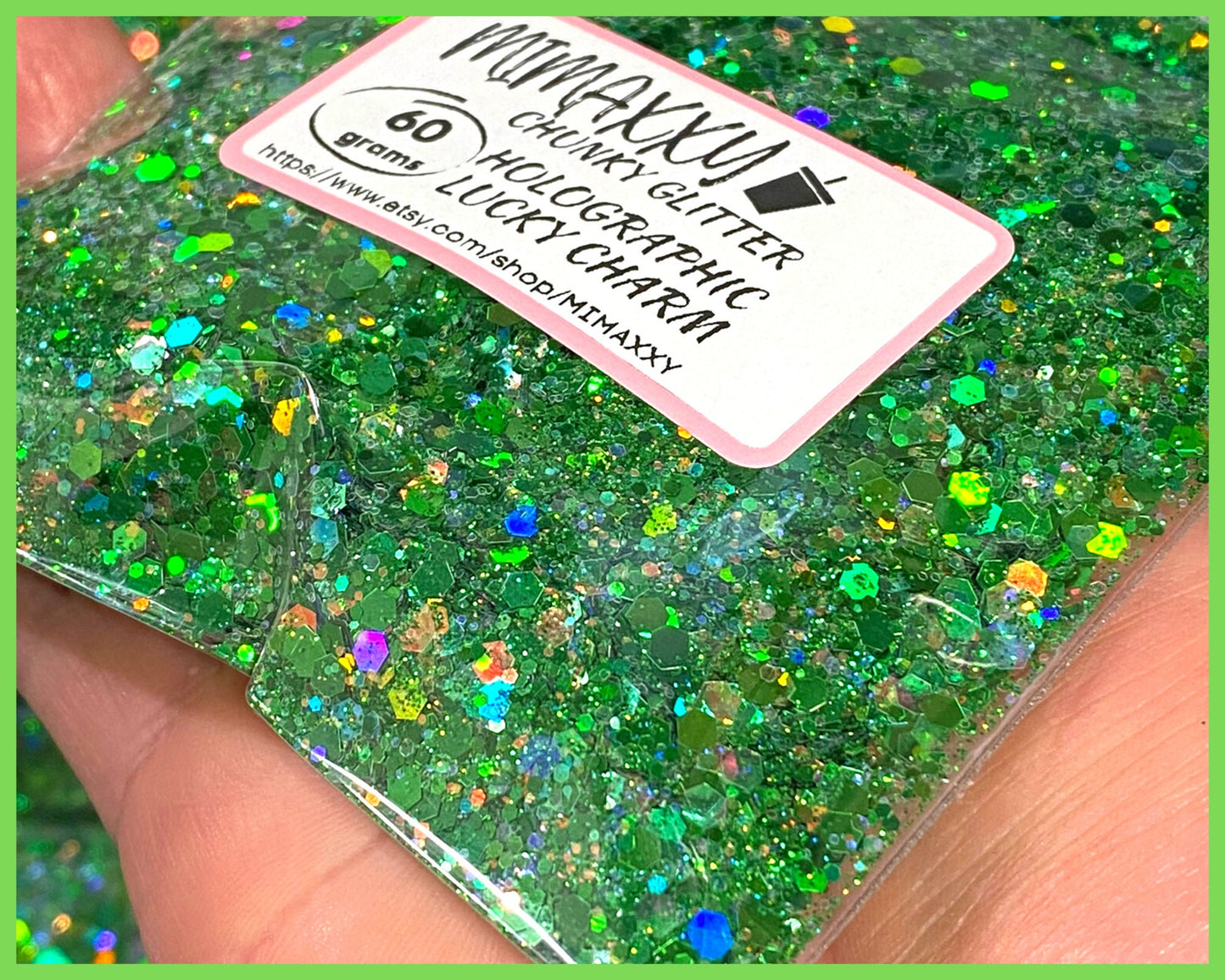 LUCKY CHARM, Holographic Shaped Glitter, Chunky Glitter Mix, Cosmetic Glitter,Nail Art, Resin art,Snow Globe Tumbler,Craft, HOLOGRAPHIC 015