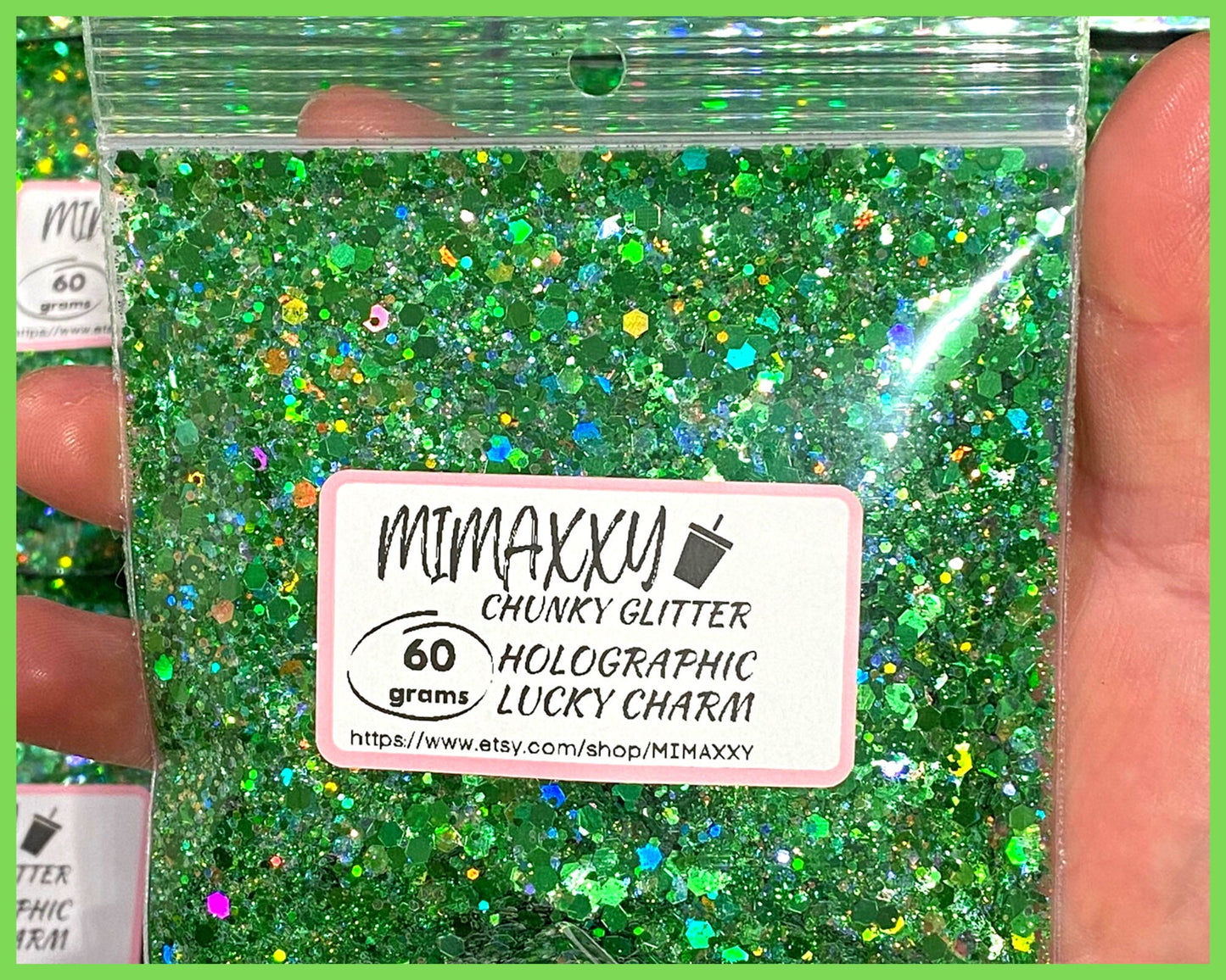 LUCKY CHARM, Holographic Shaped Glitter, Chunky Glitter Mix, Cosmetic Glitter,Nail Art, Resin art,Snow Globe Tumbler,Craft, HOLOGRAPHIC 015