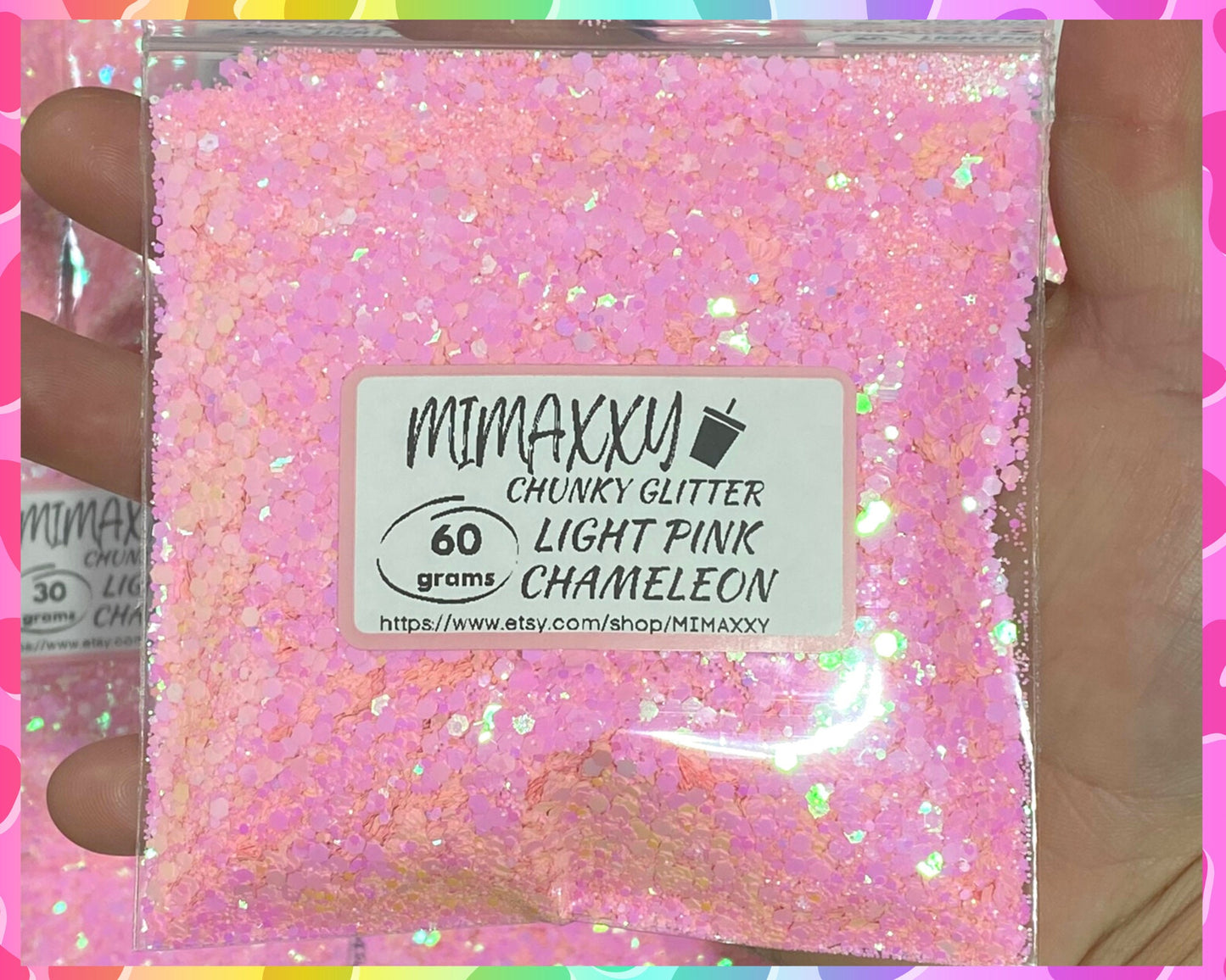 LIGHT PINK CHAMELEON, Barbie, Shaped Glitter, Chunky Glitter, Cosmetic Glitter,Nail Art, Resin art,Snow Globe Tumbler, craft, Chameleon 006