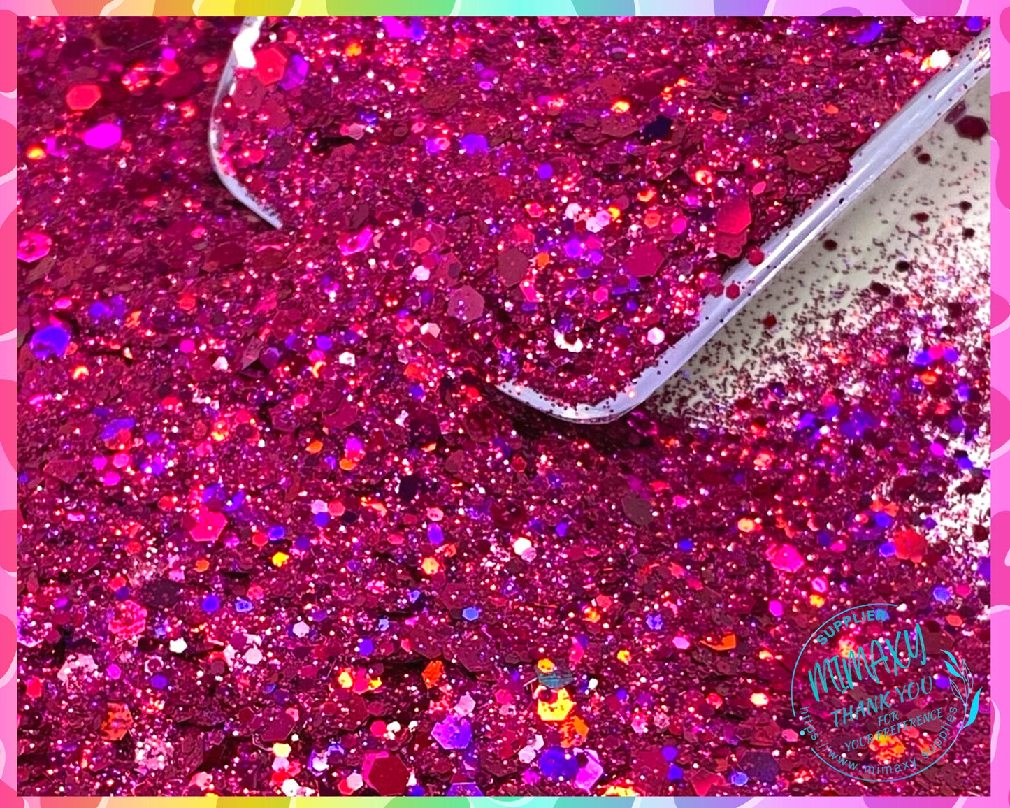 HOLOGRAPHIC FUCSIA, Shaped Glitter, Chunky Glitter Mix, Cosmetic Glitter,Nail Art, Resin art,Snow Globe Tumbler,Craft, Holographic 014