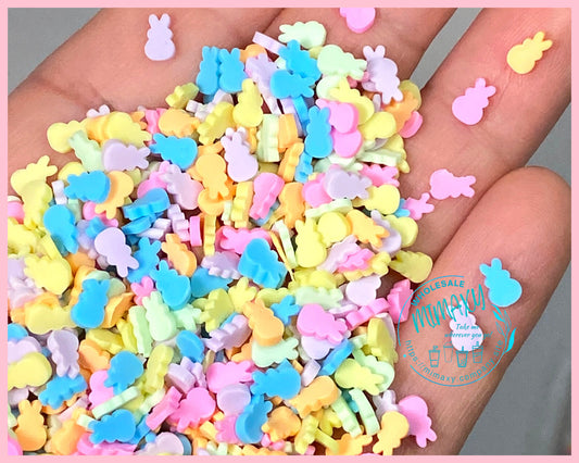 5mm BUNNY EASTER /Polymer Clay Slices / Diy/ Slime/ Fimo/ Resin art / nail art / rabbit, rainbow, sprinkles, pastel, baby, EASTER 003