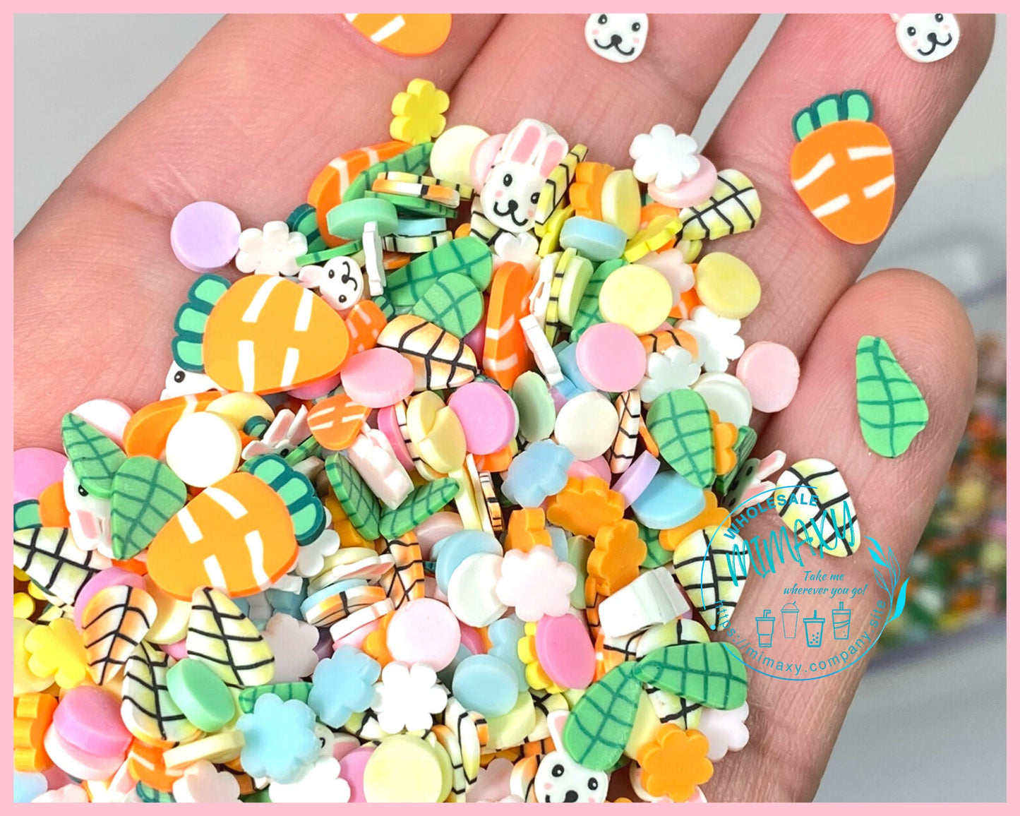 5-10mm BASKET EASTER /Polymer Clay Slices / Diy/ Slime/ Fimo/ Resin art / nail art / rabbit, rainbow, sprinkles, pastel, EASTER 009