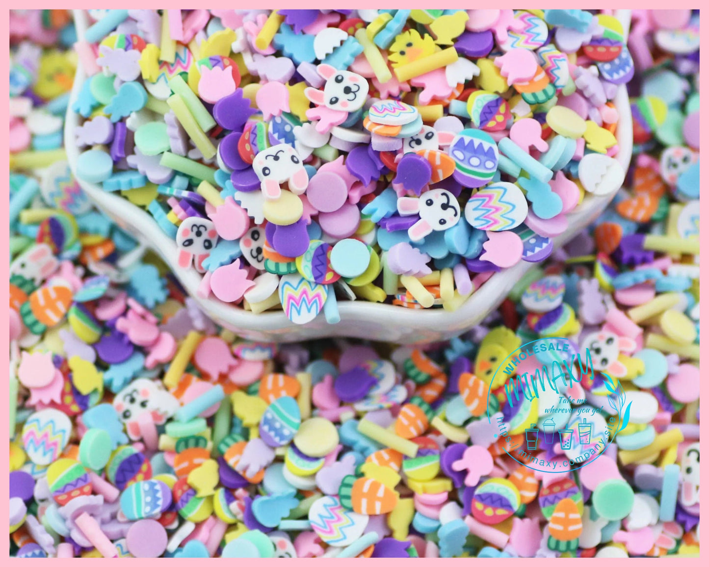 5-10mm BASKET EASTER /Polymer Clay Slices / Diy/ Slime/ Fimo/ Resin art / nail art / rabbit, rainbow, sprinkles, pastel, EASTER 008