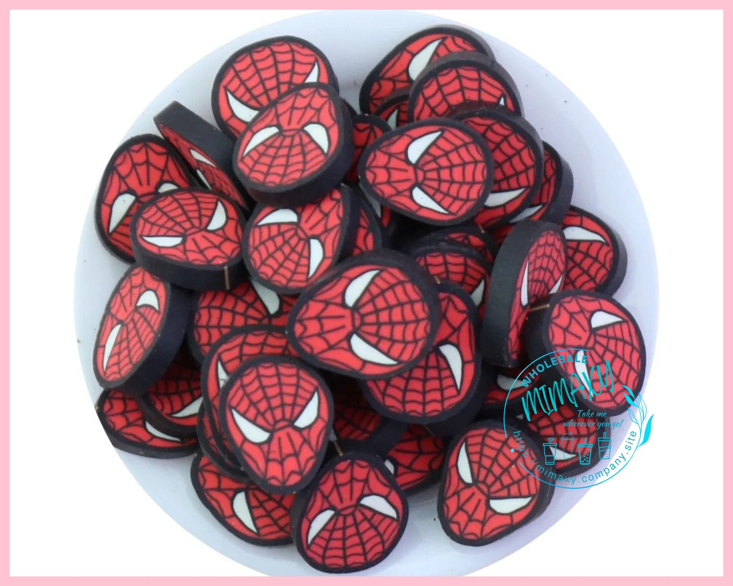 5mm SPIDER FACE web, black cat / Sprinkle, Slime Polymer Clay Slices, Fake Bake Nail, Craft, witches, hocus, CARTOON 002