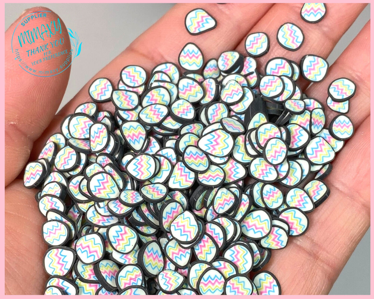 5mm EASTER EGGS /Polymer Clay Slices / Diy/ Slime/ Fimo / Crafts / Resin art / nail art / rabbit, bunny, rainbow, EASTER 006