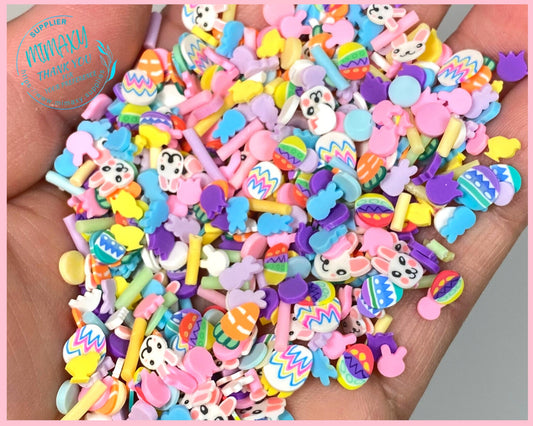 5-10mm BASKET EASTER /Polymer Clay Slices / Diy/ Slime/ Fimo/ Resin art / nail art / rabbit, rainbow, sprinkles, pastel, EASTER 008