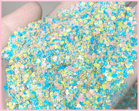 Blue Pastel Macaron, EASTER, Shaped Glitter, Chunky Glitter Mix, Cosmetic Glitter,Nail Art, Resin art,Snow Globe Tumbler, macaron, Matte 012