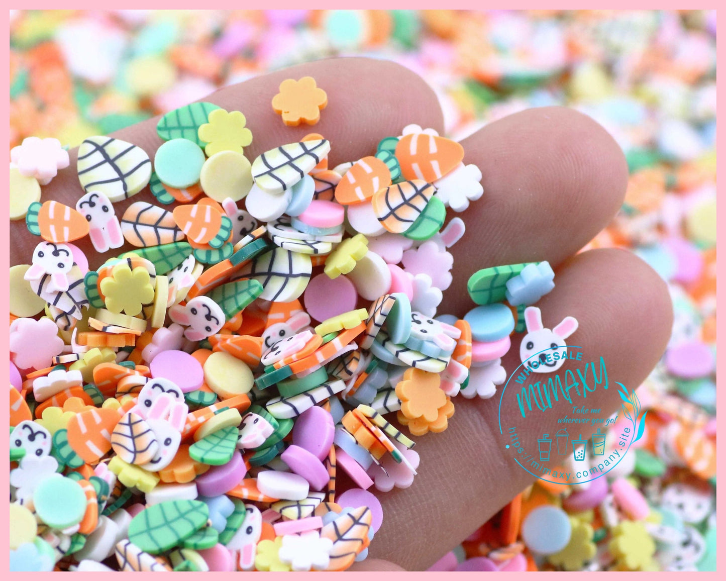 5-10mm BASKET EASTER /Polymer Clay Slices / Diy/ Slime/ Fimo/ Resin art / nail art / rabbit, rainbow, sprinkles, pastel, EASTER 009