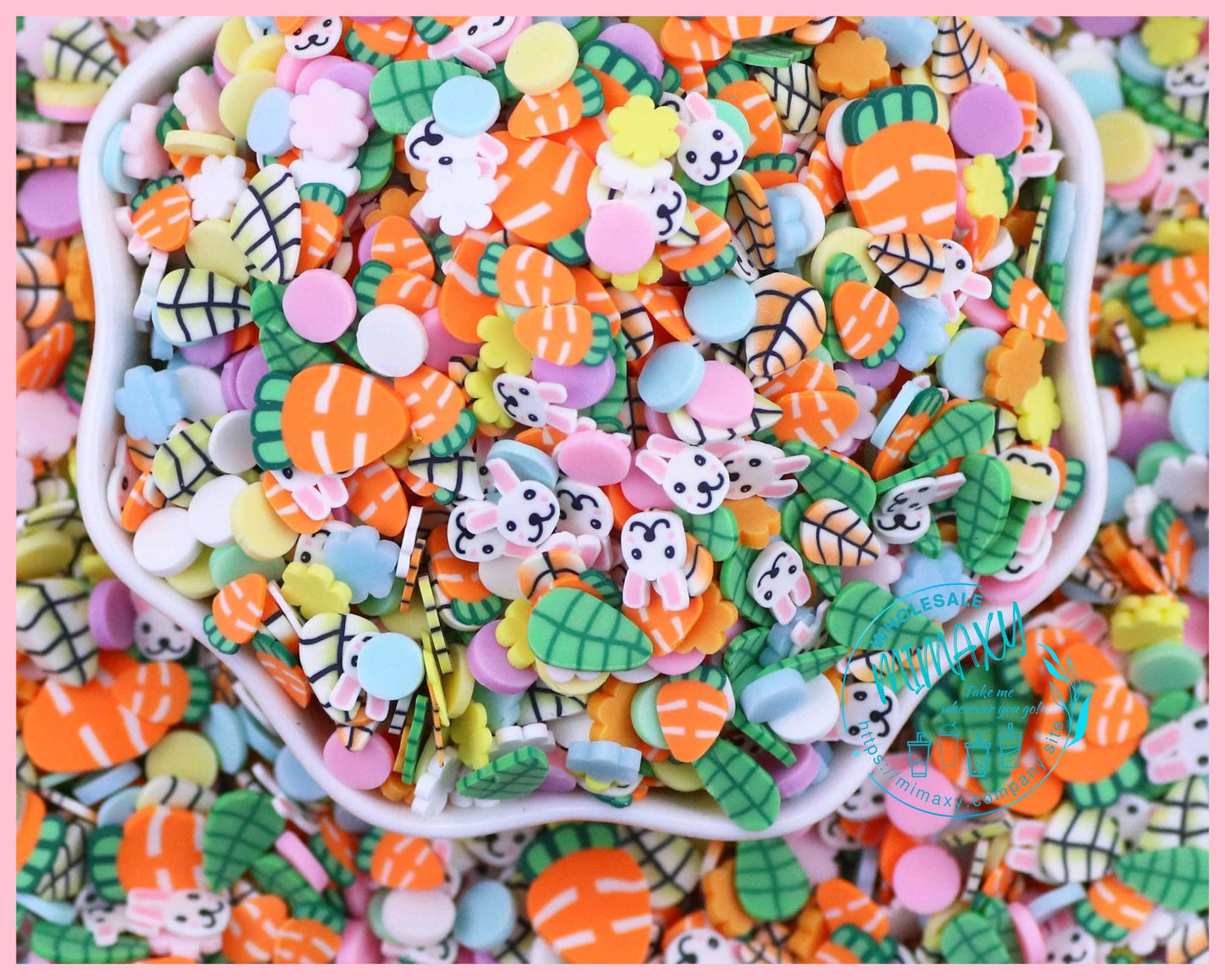 5-10mm BASKET EASTER /Polymer Clay Slices / Diy/ Slime/ Fimo/ Resin art / nail art / rabbit, rainbow, sprinkles, pastel, EASTER 009