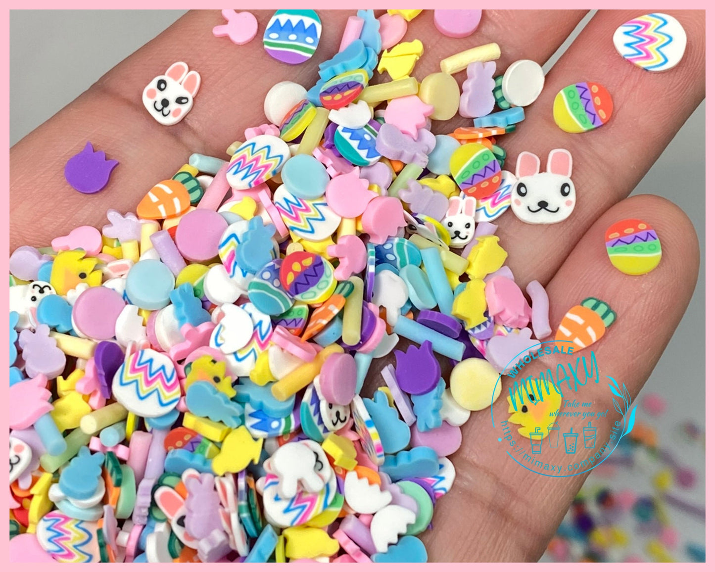 5-10mm BASKET EASTER /Polymer Clay Slices / Diy/ Slime/ Fimo/ Resin art / nail art / rabbit, rainbow, sprinkles, pastel, EASTER 008