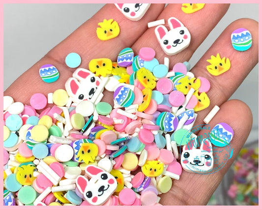 5-15mm BASKET EASTER /Polymer Clay Slices / Diy/ Slime/ Fimo/ Resin art / nail art / rabbit, rainbow, sprinkles, chiken, EASTER 007