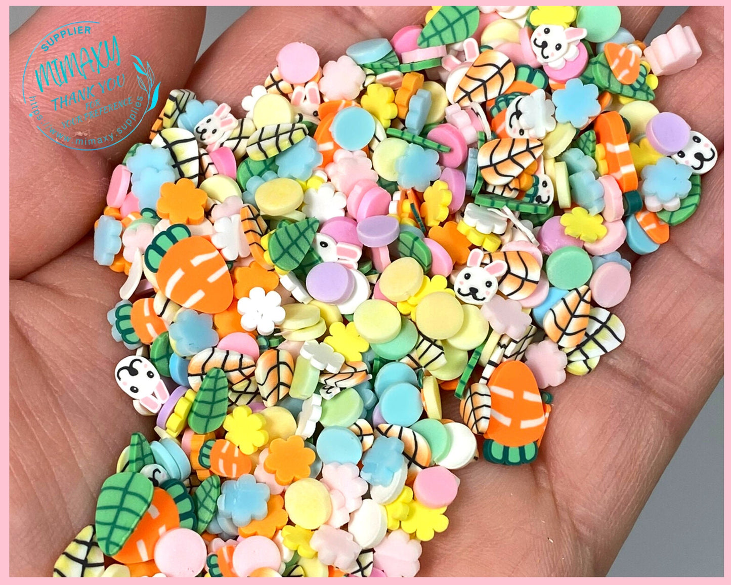 5-10mm BASKET EASTER /Polymer Clay Slices / Diy/ Slime/ Fimo/ Resin art / nail art / rabbit, rainbow, sprinkles, pastel, EASTER 009