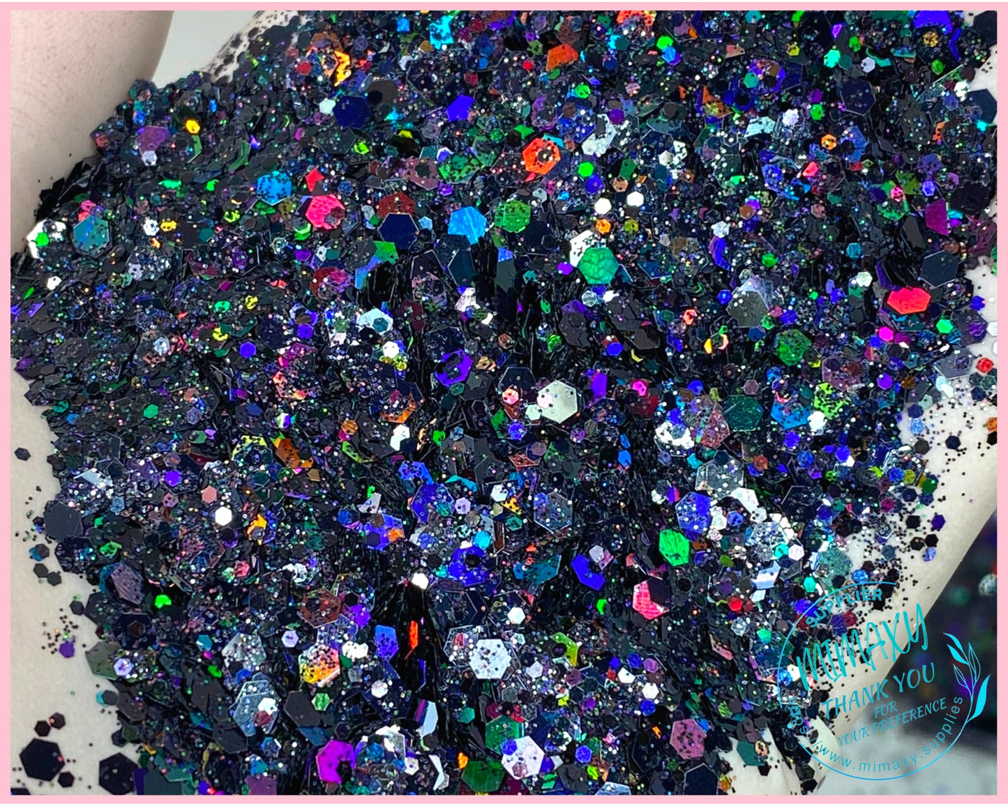 Holographic BLACK Shaped Glitter, CHUNKY Glitter Mix, Cosmetic Glitter,Nail Art, Resin art,Snow Globe Tumbler,Craft, Holographic 016