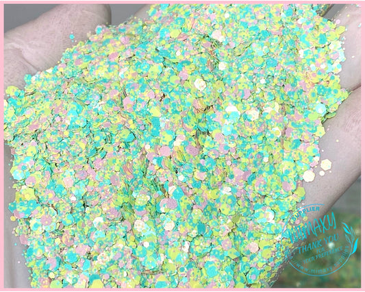 Green Pastel Macaron, EASTER, Shaped Glitter, Chunky Glitter, Cosmetic Glitter,Nail Art, Resin art,Snow Globe Tumbler, macaron, Matte 011