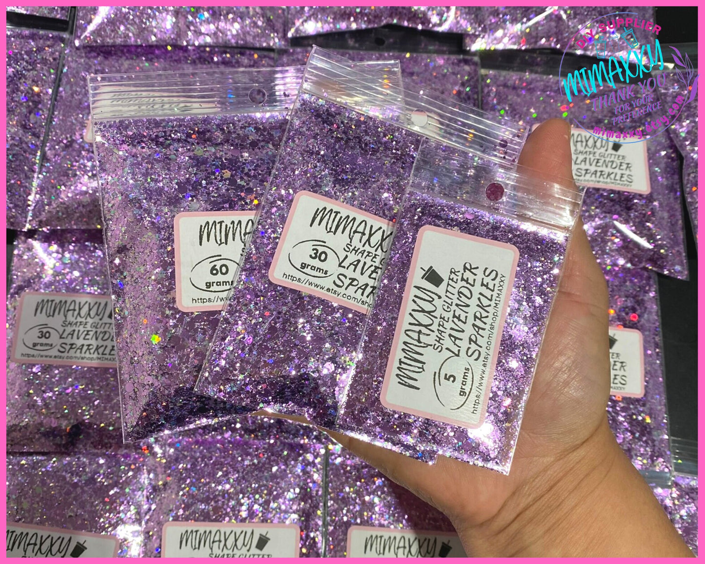 LAVENDER SPARKLES, Shaped Glitter, CHUNKY Glitter Mix, Cosmetic Glitter,Nail Art, Resin art,Snow Globe Tumbler,Craft, Mix 029