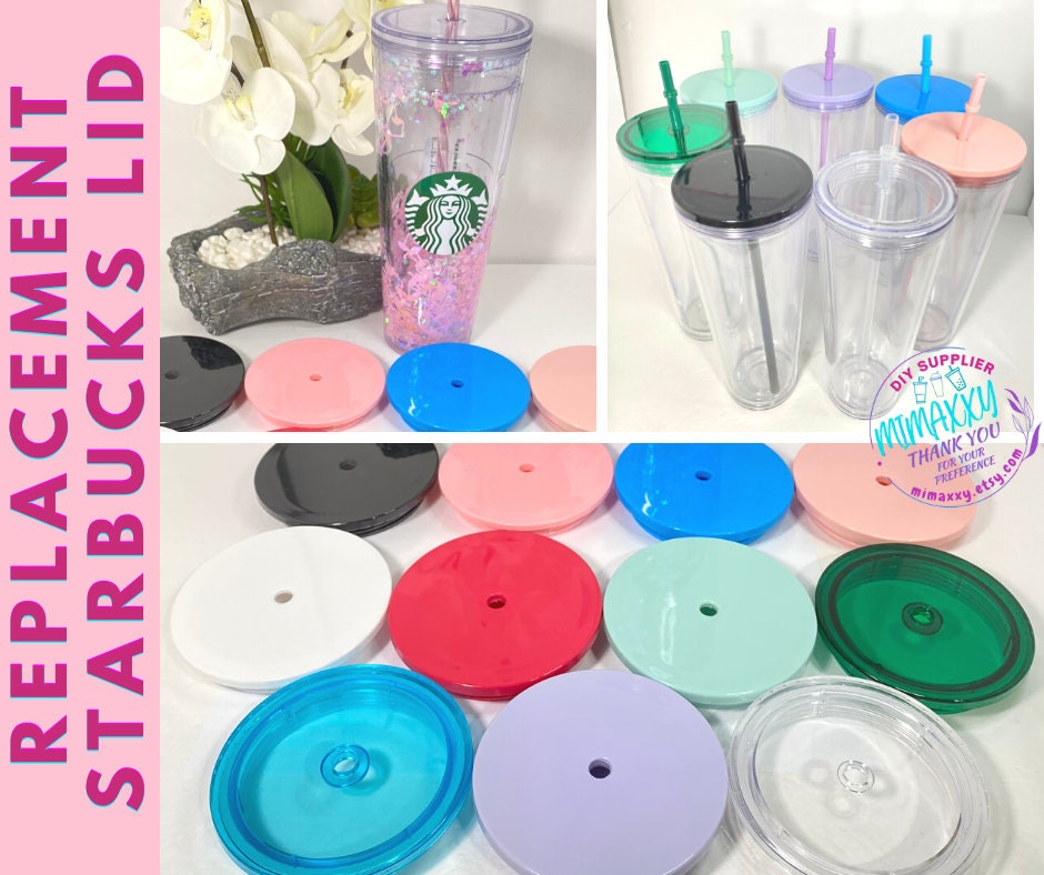 REPLACEMENT LID, Flat lid for Starbucks Venti Tumbler,fit 24oz and 16 oz, clear acrylic tumblers, double wall acrylic tumbler, replacement