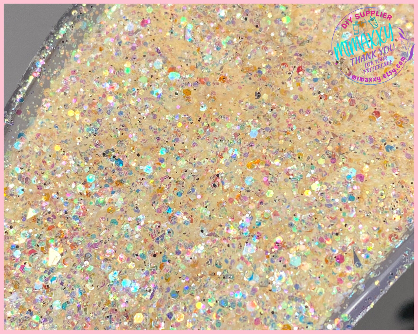 CHAMPAGNE DIAMOND, Sparkling Opal Chunky Mixed Polyester Glitter, Cosmetic, body, Glitter,Nail, Art, Resin,Snow Globe Tumbler,Craft, Diamo 3