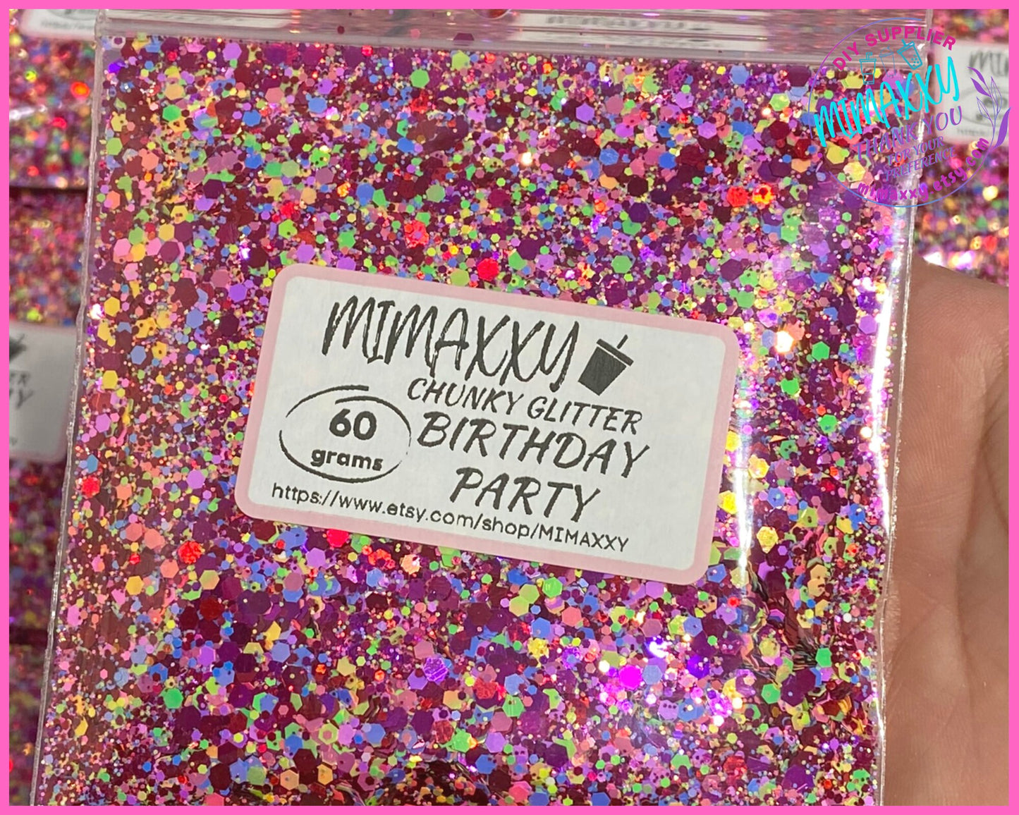 BIRTHDAY PARTY, Shaped Glitter, CHUNKY Glitter Mix, Cosmetic Glitter,Nail Art, Resin art,Snow Globe Tumbler,Craft, glitter mix, Mix 026