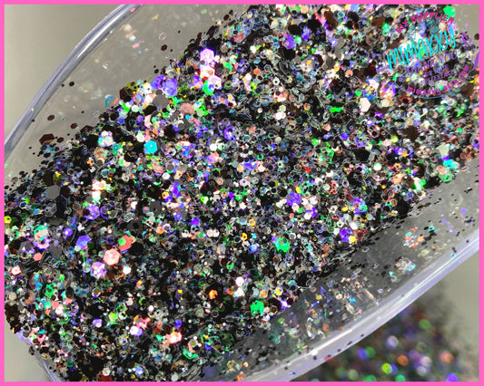 BLACK GALAXY, Shaped Glitter, CHUNKY Glitter Mix, Cosmetic Glitter,Nail Art, Resin art,Snow Globe Tumbler,Craft, Mix 028