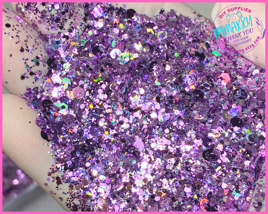 LAVENDER SPARKLES, Shaped Glitter, CHUNKY Glitter Mix, Cosmetic Glitter,Nail Art, Resin art,Snow Globe Tumbler,Craft, Mix 029