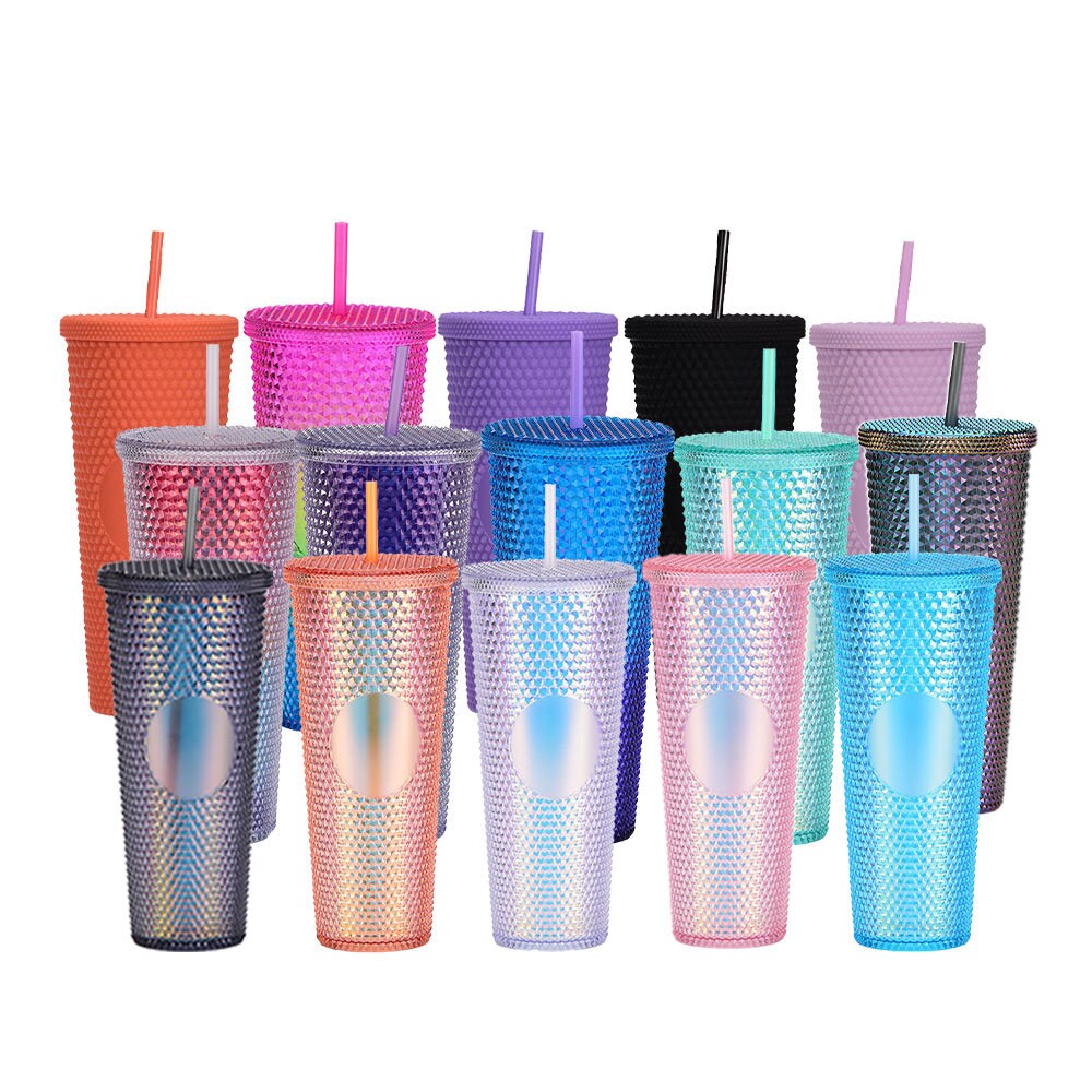 24oz. STUDDED Spring Tumbler /Gift / Cup/ Blank Cup / Blank Tumbler / Coffee Shop Tumbler / Cold Cup / Customizable Logo /No Brand /